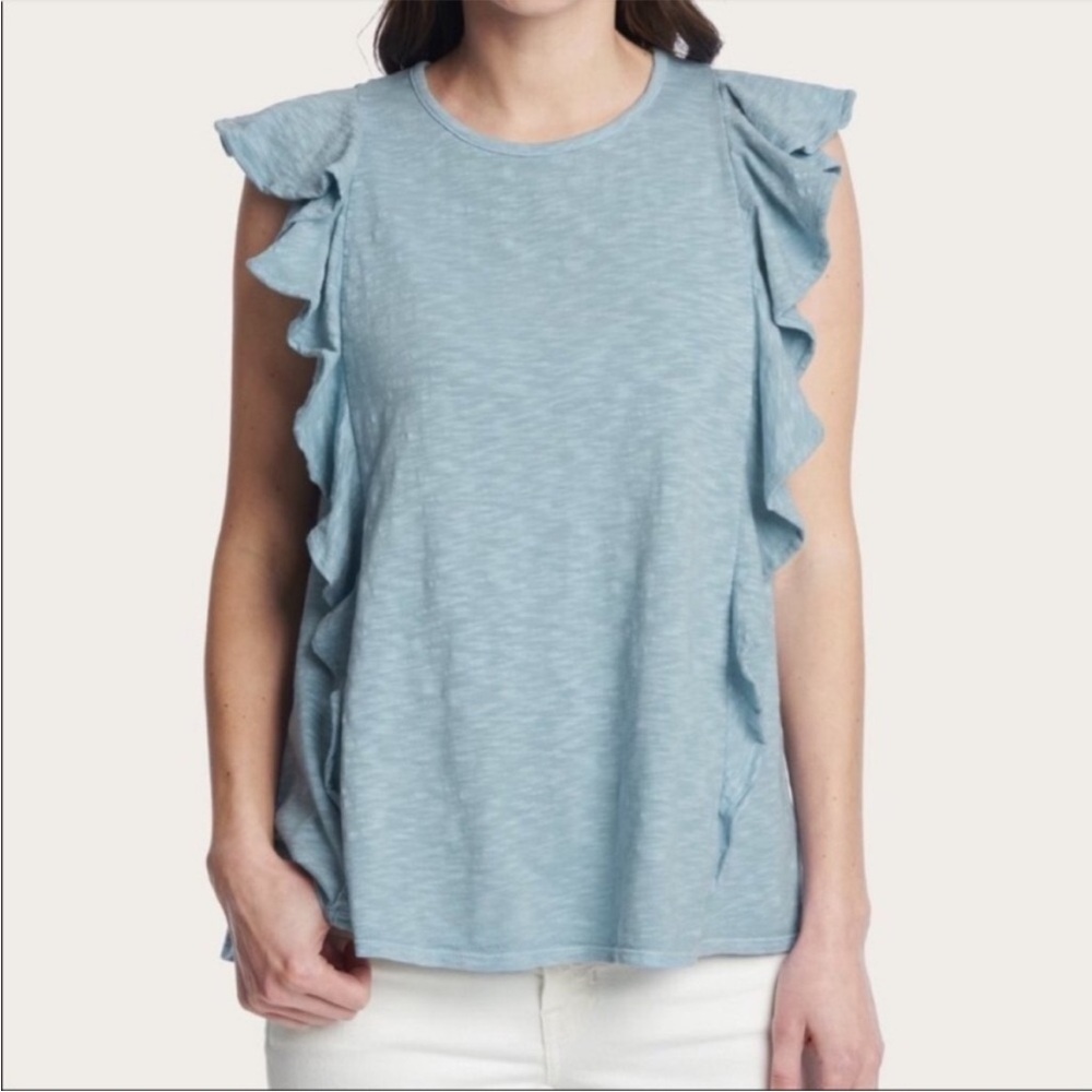 Frye Harper Sleeveless Ruffle Top Size S